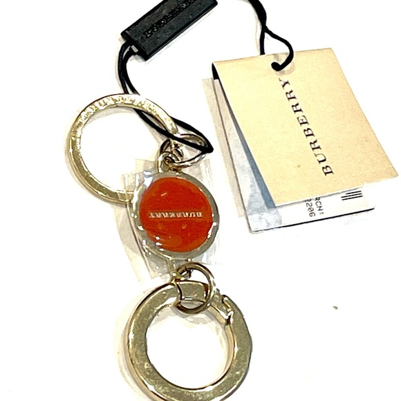BURBERRY keychain ring plaque logo MADE IN ITALY New - Picture 11 of 11